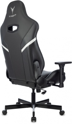 Кресло игровое Knight Thunder 5X черный экокожа с подголов. крестов. металл