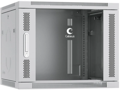 Шкаф коммутационный Cabeus (SH-05F-9U60/35) настенный 9U 600x350мм пер.дв.стекл 60кг серый 290мм 17кг 501мм IP20 сталь