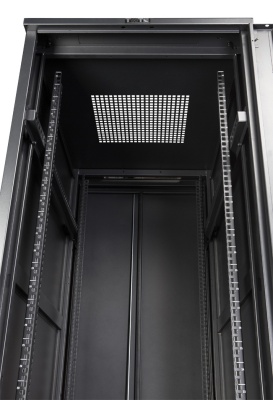 Шкаф серверный Lanmaster (TWT-CBB-42U-8X10-G1) напольный 42U 800x1000мм пер.дв.стекл задн.дв.двуст. 2 бок.пан. 800кг черный IP20