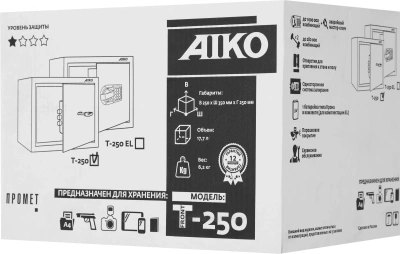 Сейф мебельный Aiko T 250 KL 250x350x250мм ключевой (S10399212114)