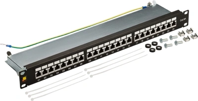 Патч-панель Lanmaster LAN-PPL24S6A 19" 1U 24xRJ45 кат.6A STP
