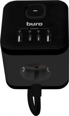 Сетевой удлинитель Buro BU-PC3.1UС-Plus-B 1.5м (3 розетки) черный (коробка)