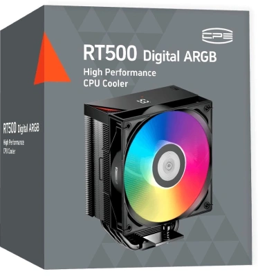 Устройство охлаждения(кулер) PcCooler RT500 Digital BK ARGB Soc-AM5/AM4/1200/1700/1851 черный 4-pin 34.9dB Al+Cu LCD 245W Ret (RT500-BKAWYL-GL)