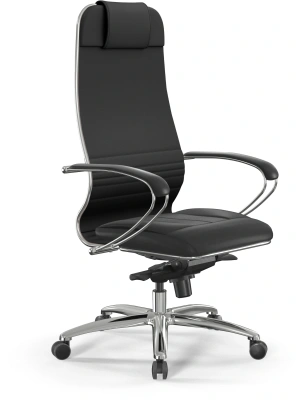 Кресло Метта Samurai KL-1 черный сиденье черный экокожа с подголов. крестов. алюминий хром