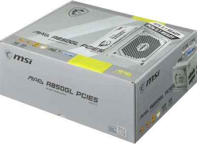 Блок питания MSI ATX 850W MAG A850GL WH PCIE5 80+ gold (20+4pin) APFC 120mm fan 8xSATA Cab Manag RTL