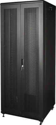 Шкаф серверный Lanmaster (TWT-CBB-42U-8X10-P1) напольный 42U 800x1000мм пер.дв.перфор. задн.дв.перфор.2-хст. 2 бок.пан. 800кг черный