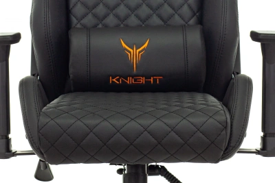Кресло игровое Knight Outrider черный ромбик экокожа с подголов. крестов. металл