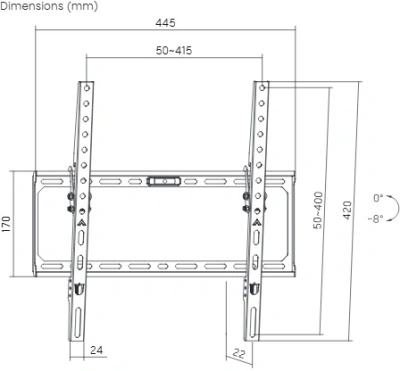 Кронштейн для телевизора Ultramounts UM848 черный 32"-75" макс.45кг настенный наклон