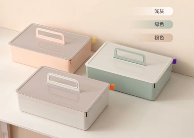 Короб для хранения Deli XDM16green 2отд. 317x212x142,5мм зеленый/серый пластик