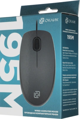 Мышь Оклик 195M for business черный оптическая 1200dpi USB 3but (M218 Black)