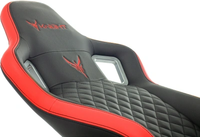 Кресло игровое Knight Outrider черный/красный ромбик экокожа с подголов. крестов. металл