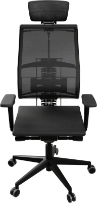Кресло руководителя эргономичное Метта Yoga Spine Black Edition черный сиденье черный сетка с подголов. крестов.5-луч. металл хром