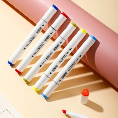 Набор маркеров для скетчинга Deli E70803-48 Color Emotion 11мм 150мм трехгр. двойной пиш. наконечник 1-7мм 48цв. ассорти пластиковая коробка (48шт.)