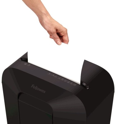 Шредер Fellowes PowerShred LX41 черный (секр.P-4) перекрестный 8лист. 17лтр. скрепки скобы пл.карты