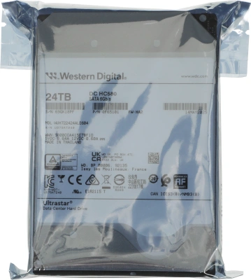 Жесткий диск WD SATA-III 24TB 0F65101/0F62821/0F62819 WUH722424ALE604 Server Ultrastar DC HC580 (7200rpm) 512Mb 3.5"
