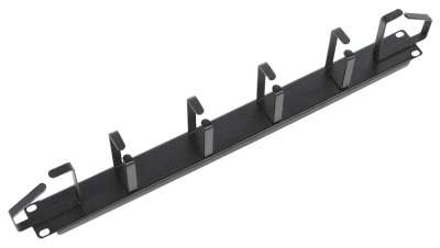 Кабельный органайзер горизонтальный ЦМО ГКО-1-6-9005 односторонний кольца 1U шир.:19" глуб.:85мм 6 колец, черный