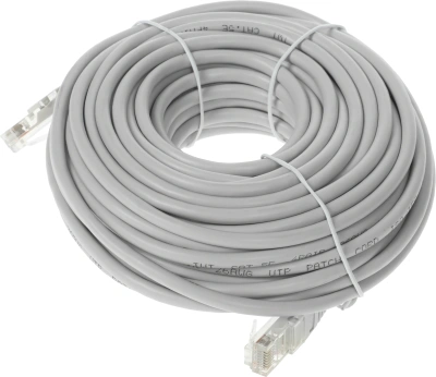 Патч-корд Lanmaster TWT-45-45-15-GY UTP RJ-45 вил.-вилка RJ-45 кат.5E 15м серый ПВХ (уп.:1шт)