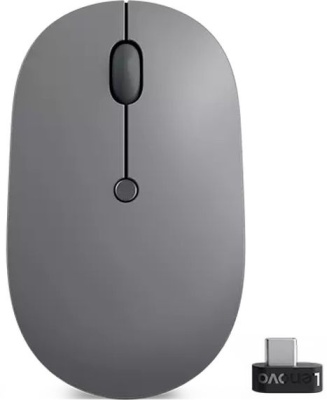 Мышь Lenovo Go серый оптическая 2400dpi беспров. USB-C для ноутбука 3but (GY51C21210)