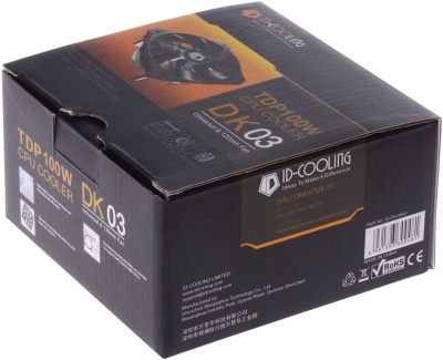 Устройство охлаждения(кулер) ID-Cooling DK-03 Soc-AM5/AM4/1200/1700/1851 черный 3-pin 26dB Al 100W 250gr Ret