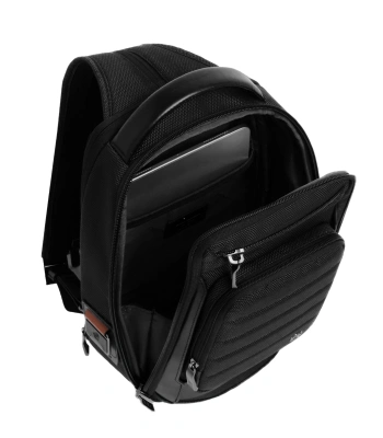 Рюкзак слинг мужской Piquadro Oberon CA7277W150/N черный нейлон/натур.кожа