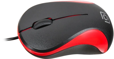 Мышь Оклик 115S черный/красный оптическая 1200dpi USB для ноутбука 3but (711637)