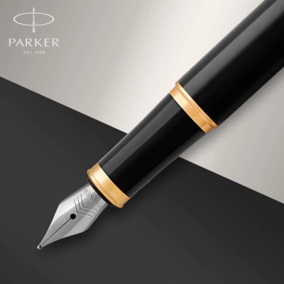 Ручка перьев. Parker IM Core F321 (1931645) Black GT F сталь нержавеющая подар.кор.