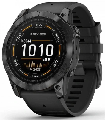 Смарт-часы Garmin Epix Pro gen.2 51мм 1.4" AMOLED корп.серый рем.черный (010-02804-21)
