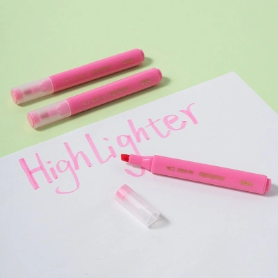 Текстовыделитель Deli EU12S-PK скошенный пиш. наконечник 1-5мм розовый коробка картонная