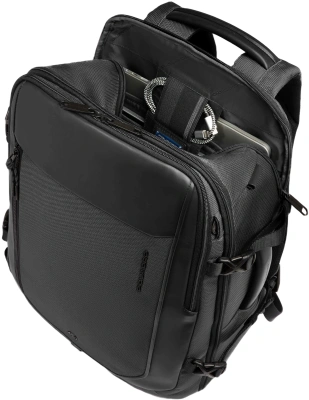 Рюкзак мужской Piquadro Lyss CA6929S143BM/N черный полиэстер/натур.кожа