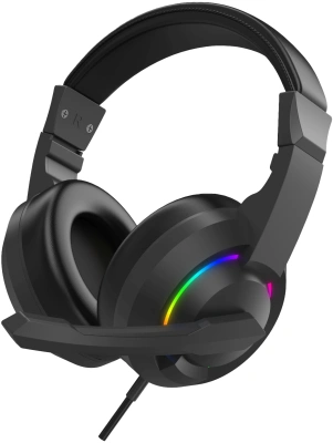 Наушники с микрофоном Оклик HS-L315G черный 1.8м накладные USB оголовье (2007552)