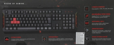 Клавиатура A4Tech Q100 черный USB for gamer LED (Q100 USB) кабель 1.8м
