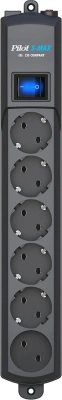 Сетевой фильтр Pilot S-MAX 5м (6 розеток) серый (коробка)