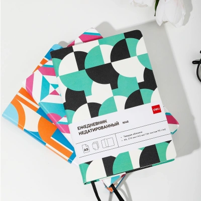 Ежедневник Deli COLORING CN148 A5 обложка картон 136стр. розовый/голубой