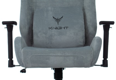 Кресло игровое Knight N1 Fabric серо-голубой Light-28 с подголов. крестов. металл