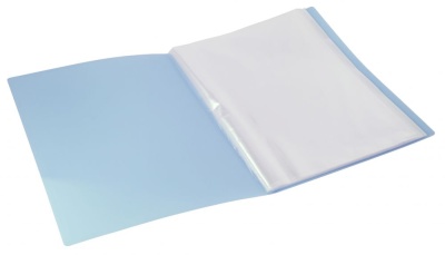 Папка-портфолио с 40 прозр.вклад. Бюрократ Gems GEMPP40AZURE A4 пластик 0.7мм карм.на лиц.стор. голубой топаз