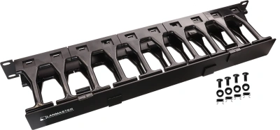 Кабельный органайзер горизонтальный Lanmaster LAN-ORG-PF/S-2U односторонний пальцы 2U шир.:19"