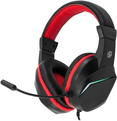 Наушники с микрофоном Оклик HS-L335G черный 2.2м мониторные USB оголовье (1972582)