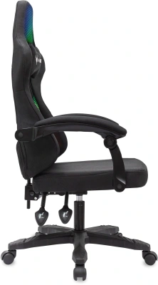 Кресло игровое Knight Wolf RGB черный с подголов. крестов. пластик пластик черный