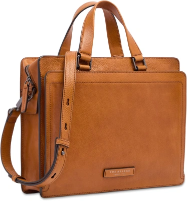 Деловая сумка The Bridge Leone Soft 063026D3/74 с отделением для ноутбука 13" коньячная натур.кожа