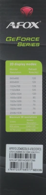 Видеокарта Afox PCI-E 3.0 AF610-2048D3L5-V3 NVIDIA GeForce GT 610 2Gb 64bit GDDR3 810/1333 DVIx1 HDMIx1 CRTx1 HDCP Ret low profile