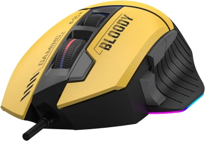 Мышь A4Tech Bloody W95 Max Sports желтый/серый оптическая 12000dpi USB 10but (W95 MAX SPORTS LIME)