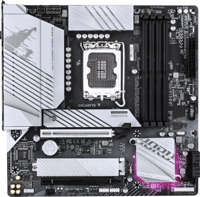 Материнская плата Gigabyte B760M AORUS ELITE WIFI6E GEN5 Soc-1700 Intel B760 4xDDR5 mATX AC`97 8ch(7.1) 2.5Gg RAID+HDMI+DP