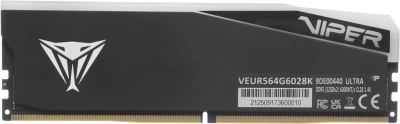 Память DDR5 2x32GB 6000MHz Patriot VEUR564G6028K Viper Elite 5 Ultra RGB RTL Gaming PC5-48000 CL28 DIMM UDIMM 288-pin 1.4В kit single rank с радиатором Ret