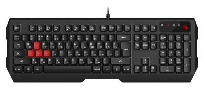 Клавиатура A4Tech B135N черный USB for gamer LED (подставка для запястий) кабель 1.8м