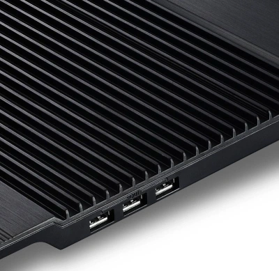 Подставка для ноутбука Deepcool N8 (DP-N24N-N8BK) 17" 380x278x55мм 25дБ 3xUSB 2x 140ммFAN 1244г алюминий черный