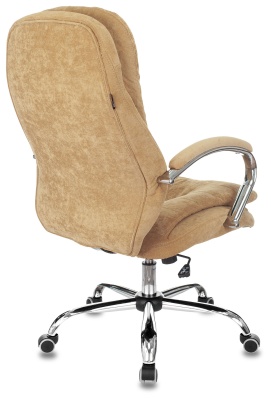 Кресло руководителя Бюрократ T-9950SL Fabric горчичный Velvet 73 крестов. металл хром