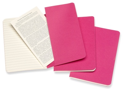 Блокнот Moleskine CAHIER JOURNAL CH011D17 Pocket 90x140мм обложка картон 64стр. линейка розовый неон (3шт)