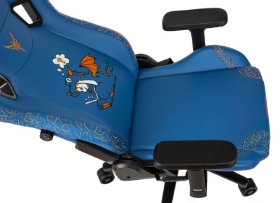 Кресло игровое Knight Craft Dragon синий экокожа с подголов. крестов. металл