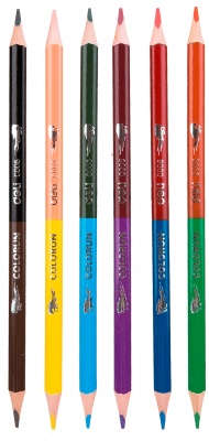 Карандаши цв. Deli EC00500 ColoRun двухцвет. липа 12цв. коробка/европод. (6шт)