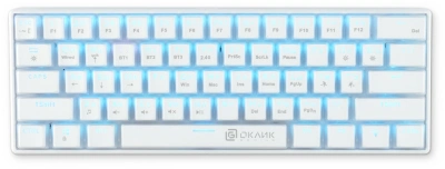 Клавиатура Оклик K763W механическая белый USB беспроводная BT/Radio Multimedia for gamer LED (1920562) кабель 1.5м